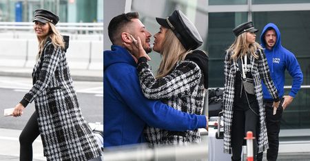 Zakochana Sandra Kubicka WYLEWNIE wita się z narzeczonym na lotnisku. Zażegnali kryzys? (ZDJĘCIA)