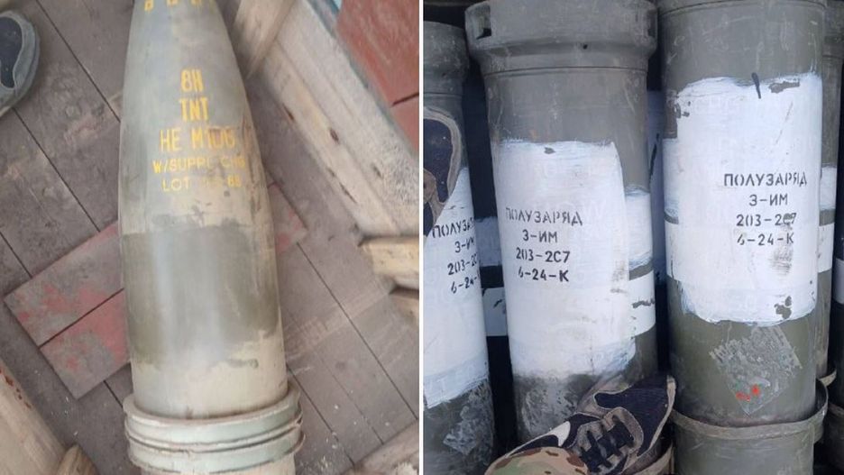 Zdjęcia przedstawiające dostawę amerykańskiej amunicji kal 203 mm dla Rosji zrealizowanej przez Iran.