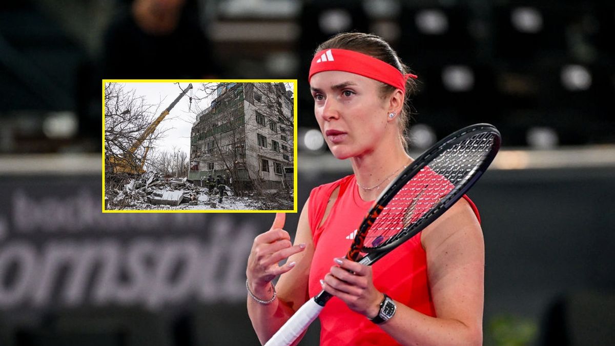 Materiały prasowe / Josef Bollwein/SEPA.Media /Getty Images i Diego Herrera Carcedo/Anadolu via Getty Images / Na zdjęciu: Elina Switolina i zbombardowany dom mieszkalny w Konstantynówce