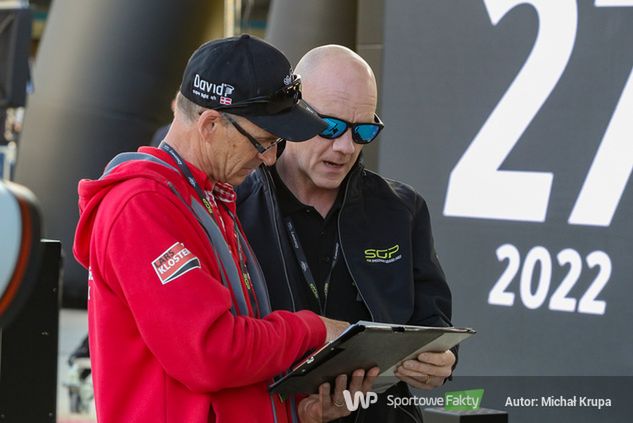 Tony Rickardsson z Hansem Nielsenem podczas pierwszej rundy tegorocznego cyklu Grand Prix