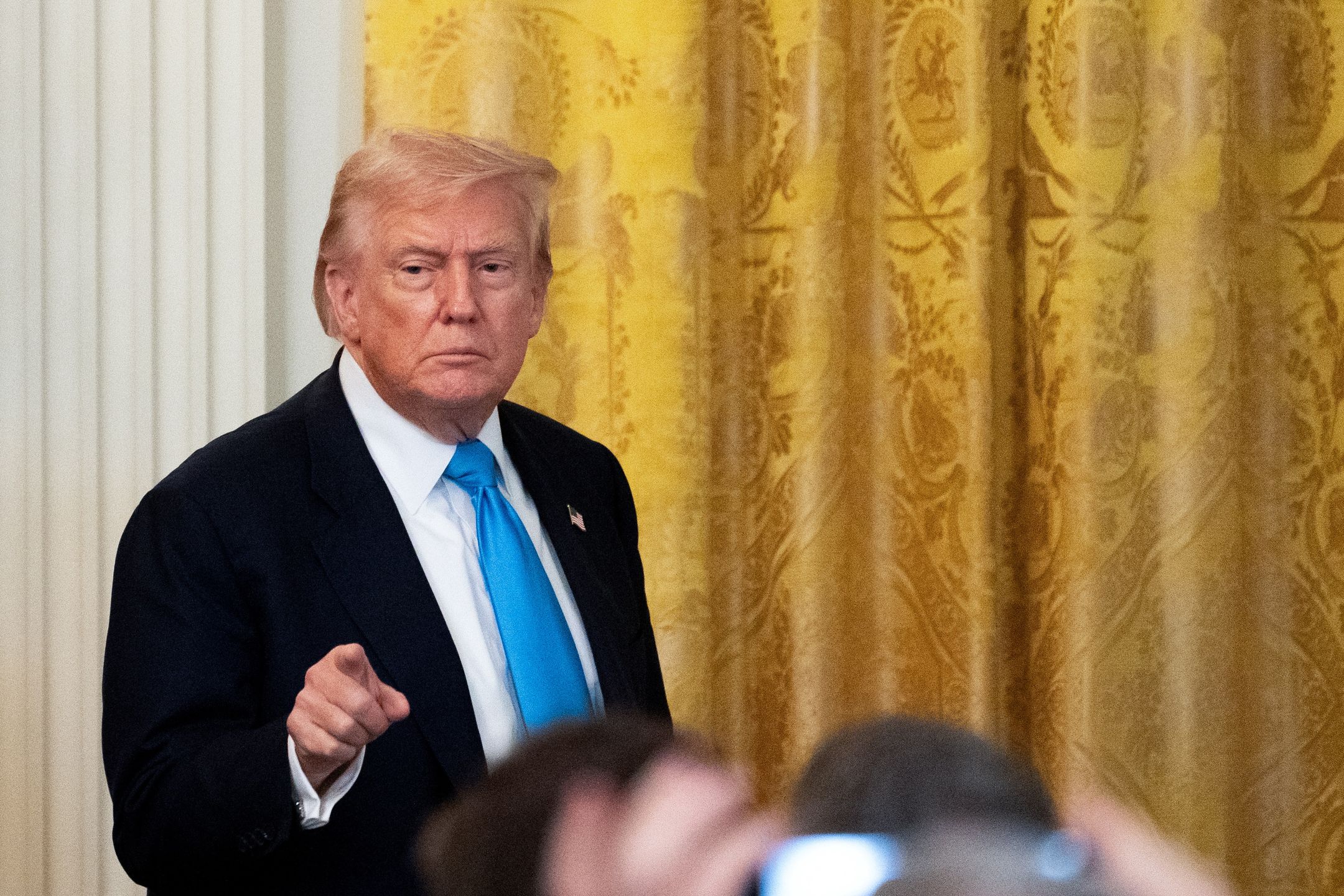 US President Donald Trump during a "Making Health Technology Great Again" event in the East Room of the White House in Washington, DC, US, on Wednesday, July 30, 2025. Leading US technology companies, including Amazon.com Inc., Anthropic, Apple Inc., Alphabet Inc.'s Google and OpenAI Inc., have pledged to work with health systems and the Trump administration to make the nation's fragmented medical data more useful for patients and providers. Photographer: Allison Robbert/Bloomberg via Getty Images