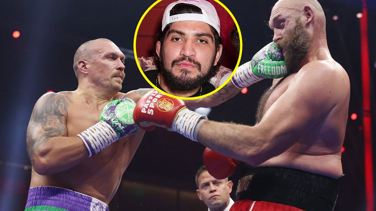 Getty Images / Richard Pelham/John Nacion/Variety / Na zdjęciu: Tyson Fury, Dillon Danis i Ołeksandr Usyk