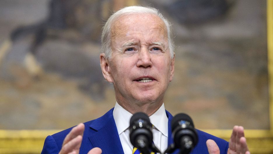 US President Joe Biden speaks during a news conference in the Roosevelt Room of the White House in Washington, DC, US, on Wednesday, Aug. 24, 2022.  Biden announced a sweeping package of student-debt relief that forgives as much as $20,000 in loans for some recipients, a move he said would help a generation saddled with unsustainable debt. Photographer: Bonnie Cash/UPI/Bloomberg via Getty Images