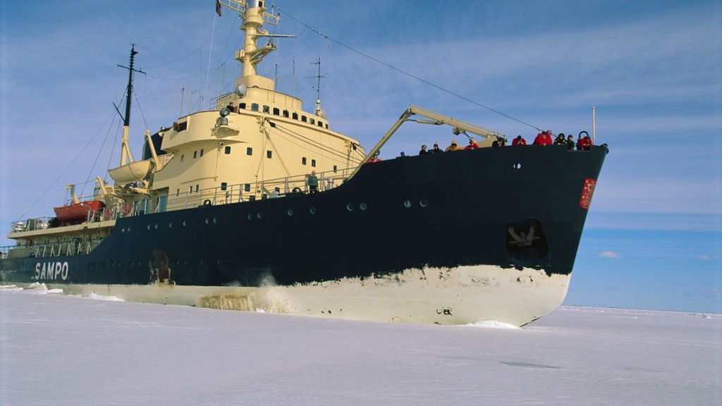 Sampo Icebreaker Crashing Through Ice Field
The Sampo icebreaker crashes through an ice field in Finland's Gulf of Bothnia. (Photo by Nik Wheeler/Corbis via Getty Images)
Nik Wheeler
marine scene:CB2, transportation:CB2, ice field:CB2, nobody:CB1, Gulf of Bothnia:CB1, Kemi:CB2