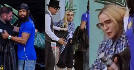 Odziana w rybaczki Madonna pakuje się do auta, podczas gdy jej MŁODSZY O 38 LAT ukochany napina "bicka" (ZDJĘCIA)