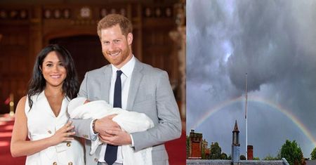 Gdy ogłaszano imię royal baby, nad zamkiem pojawiła się tęcza. "To musi być Diana!"