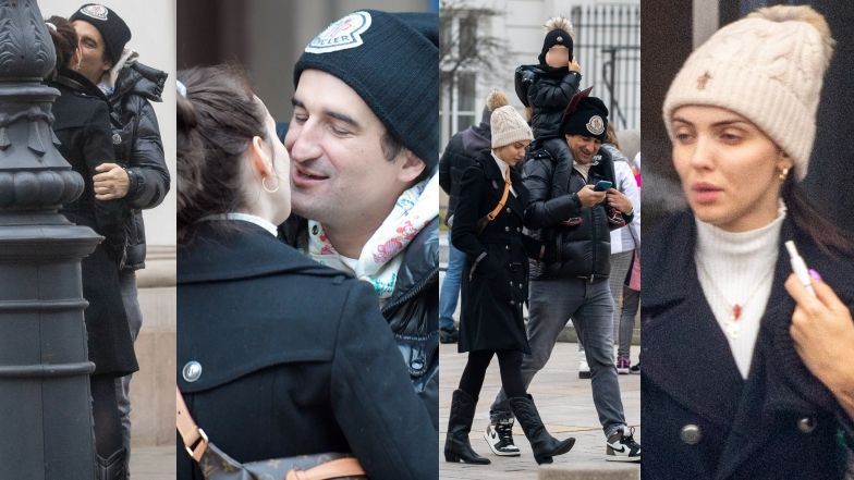 Zakochani Marcel Leszczak i Misiek Koterski spacerują z synkiem po Warszawie 