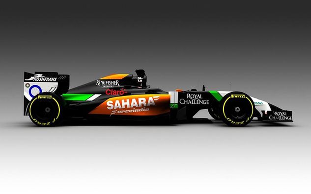 Bolid Force India VMJ07 na sezon 2014 / fot. Twitter @clubfroce
