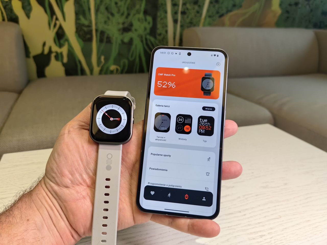 W aplikacji CMF można zarządzać CMF Watch Pro, na przykład zmieniając tarcze