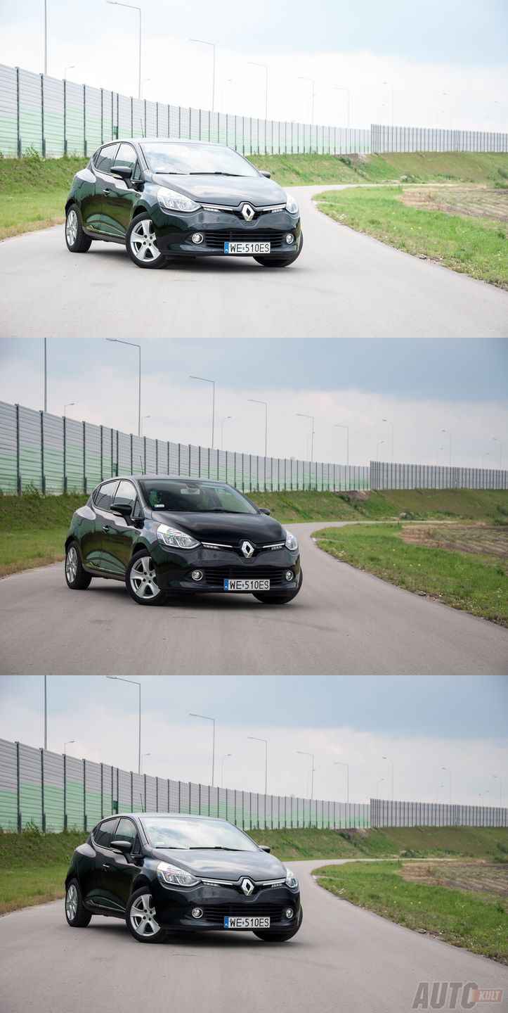 Od góry: brak filtra polaryzacyjnego, spolaryzowana maska i przednia szyba, spolaryzowany bok