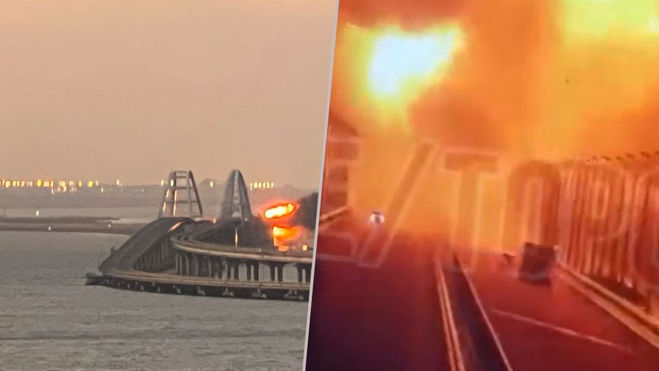 Most Krymski. Kamery monitoringu uwieczniły moment wybuchu 