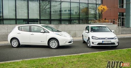 Volkswagen e-Golf i Nissan Leaf - zdjęcia