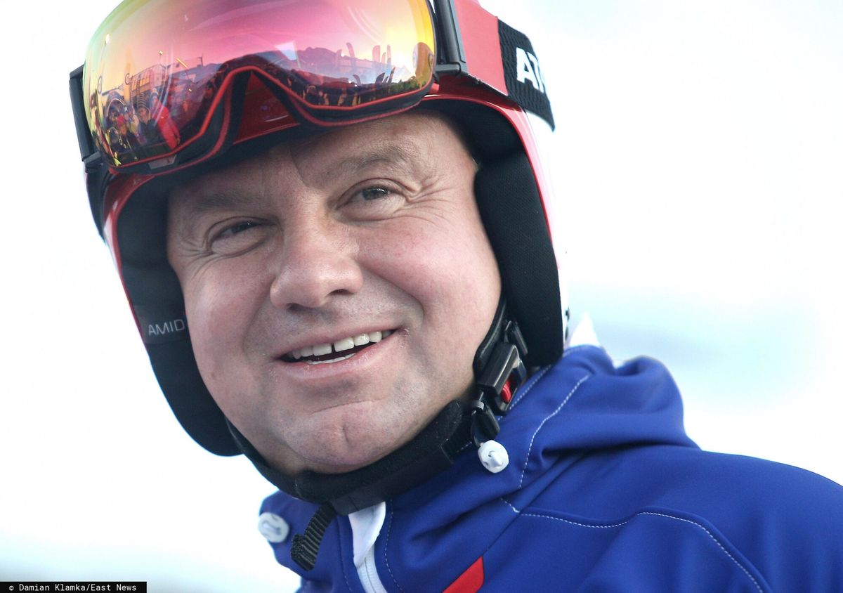 Prezydent Andrzej Duda podczas zawodów "12H Slalom Maraton Zakopane 2020" 