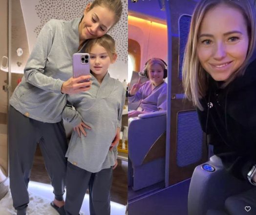 Agata i Piotr Rubikowie podczas luksusowego lotu do Sydney 