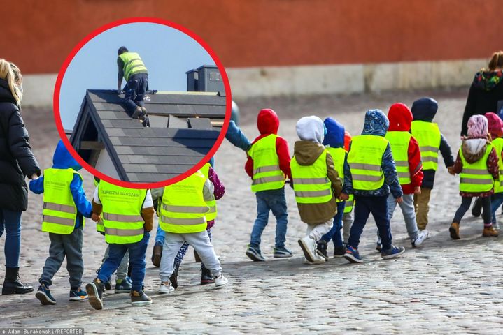 Wypadek w przedszkolu. Blacha spadła na dzieci