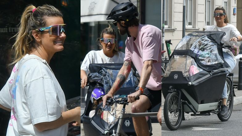 Zofia Zborowska i Andrzej Wrona na wycieczce rowerowej