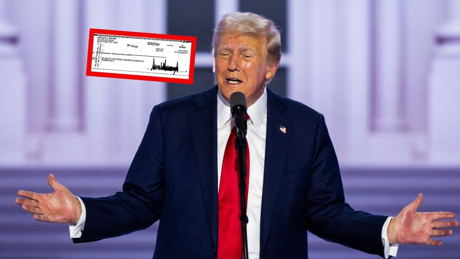 Donald Trump przelał w sumie 6 tys. dolarów na kampanię Kamali Harris