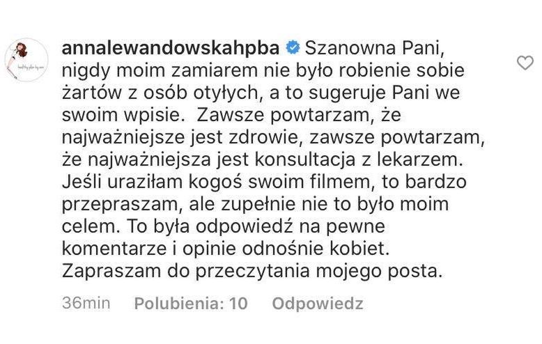 Anna Lewandowska tłumaczy się z doczepionego brzucha