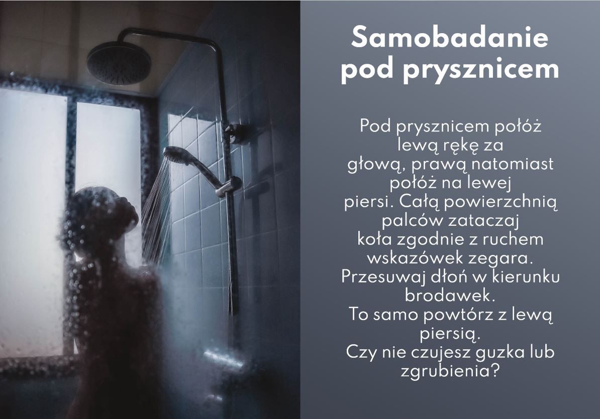 Badanie piersi pod prysznicem