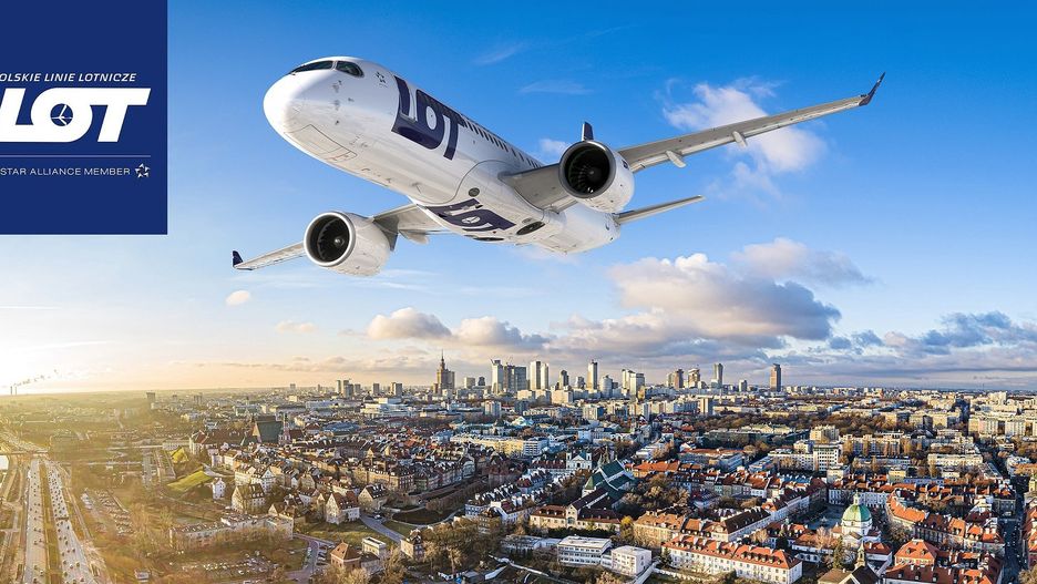 Wizualizacja Airbusa A220 w malowaniu dla LOT-u