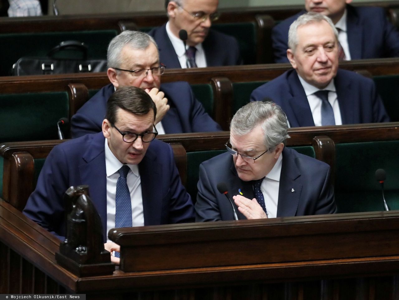 Odbudowa Pałacu Saskiego to obok CPK inwestycja na której rzadzącym zależy najbardziej. Na zdjęciu: premier Mateusz Morawieck i Piotr Gliński, szef resortu kultury 