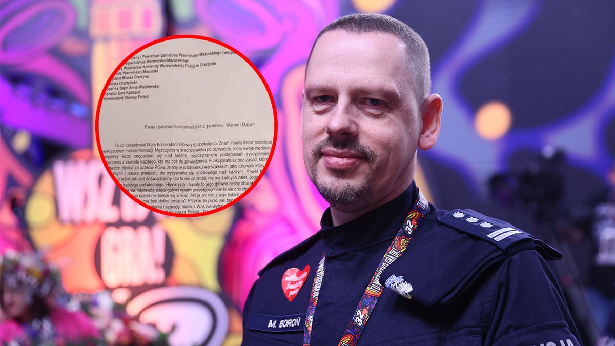 Komendant główny policji, Marek Boroń podczas finału WOŚP