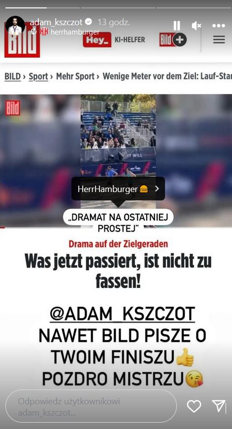 Instastories Adama Kszczota