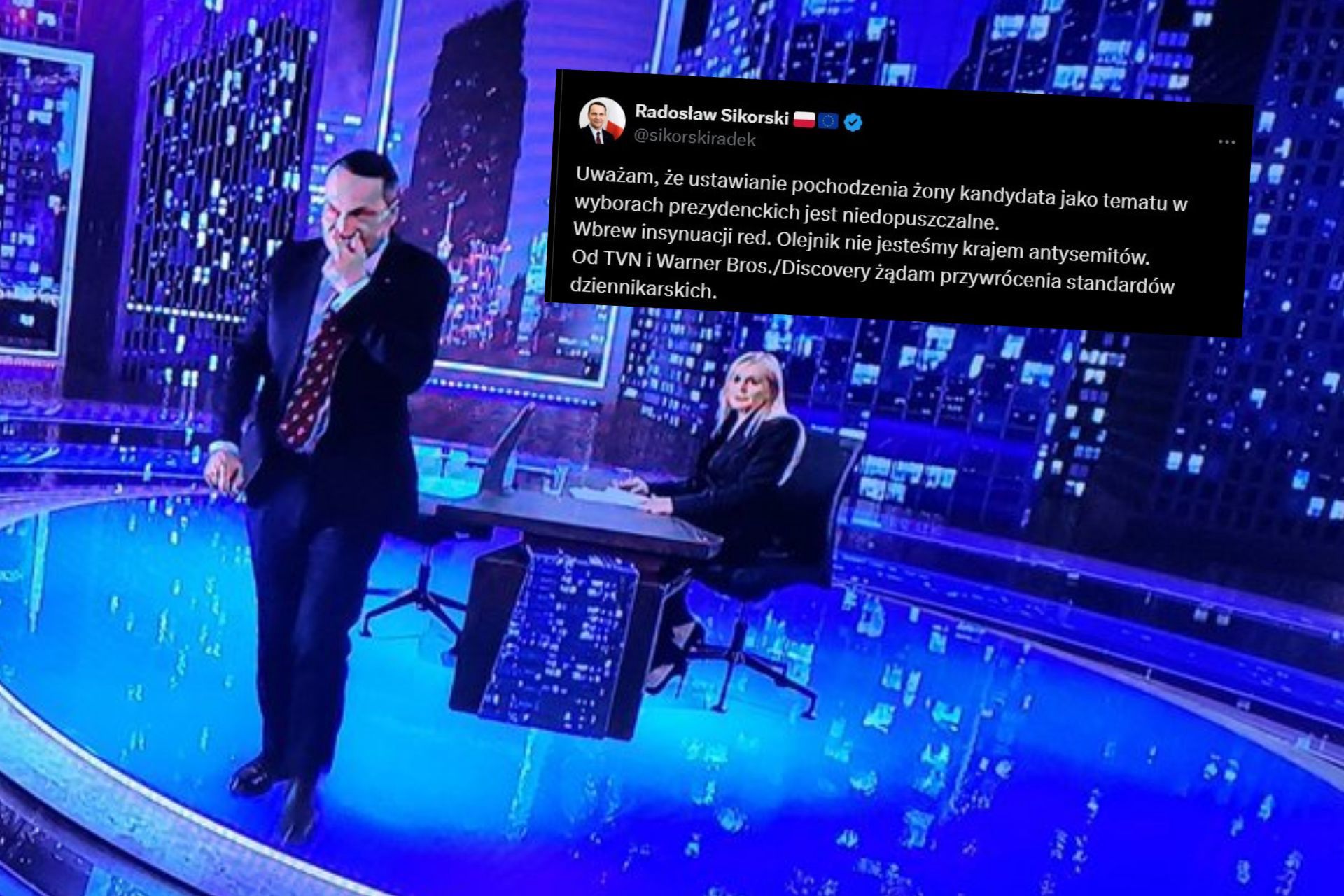 Burza w sieci po wizycie Sikorskiego w programie TVN