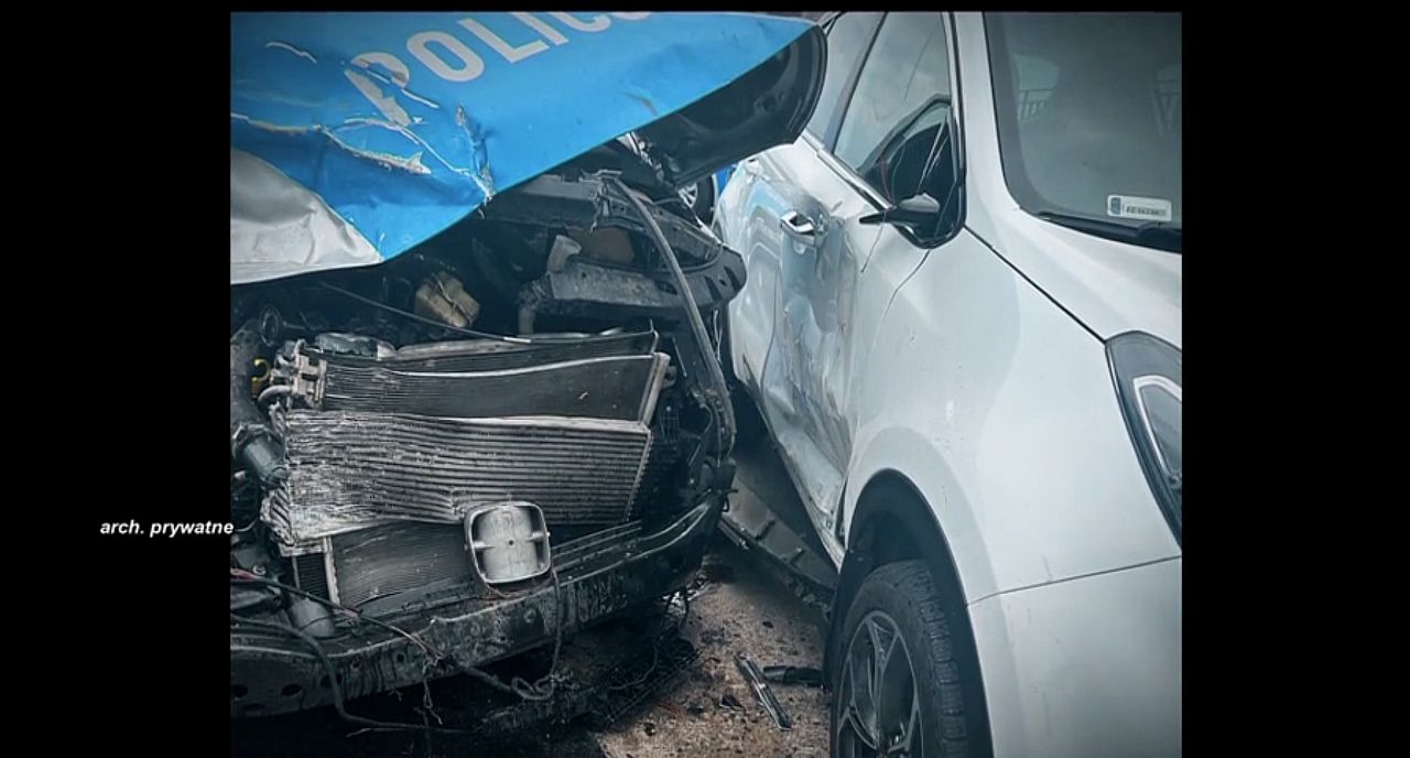 W jej auto wjechał radiowóz. Sprawcy jednak brak