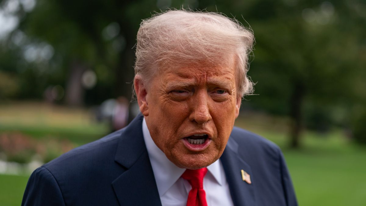 WASHINGTON, DC - SEPTEMBER 7: President Donald Trump departs from the White House in Washington, DC, for the US Open in Queens, New York, on September 7, 2025. (Photo by Allison Robbert/For The Washington Post via Getty Images)
