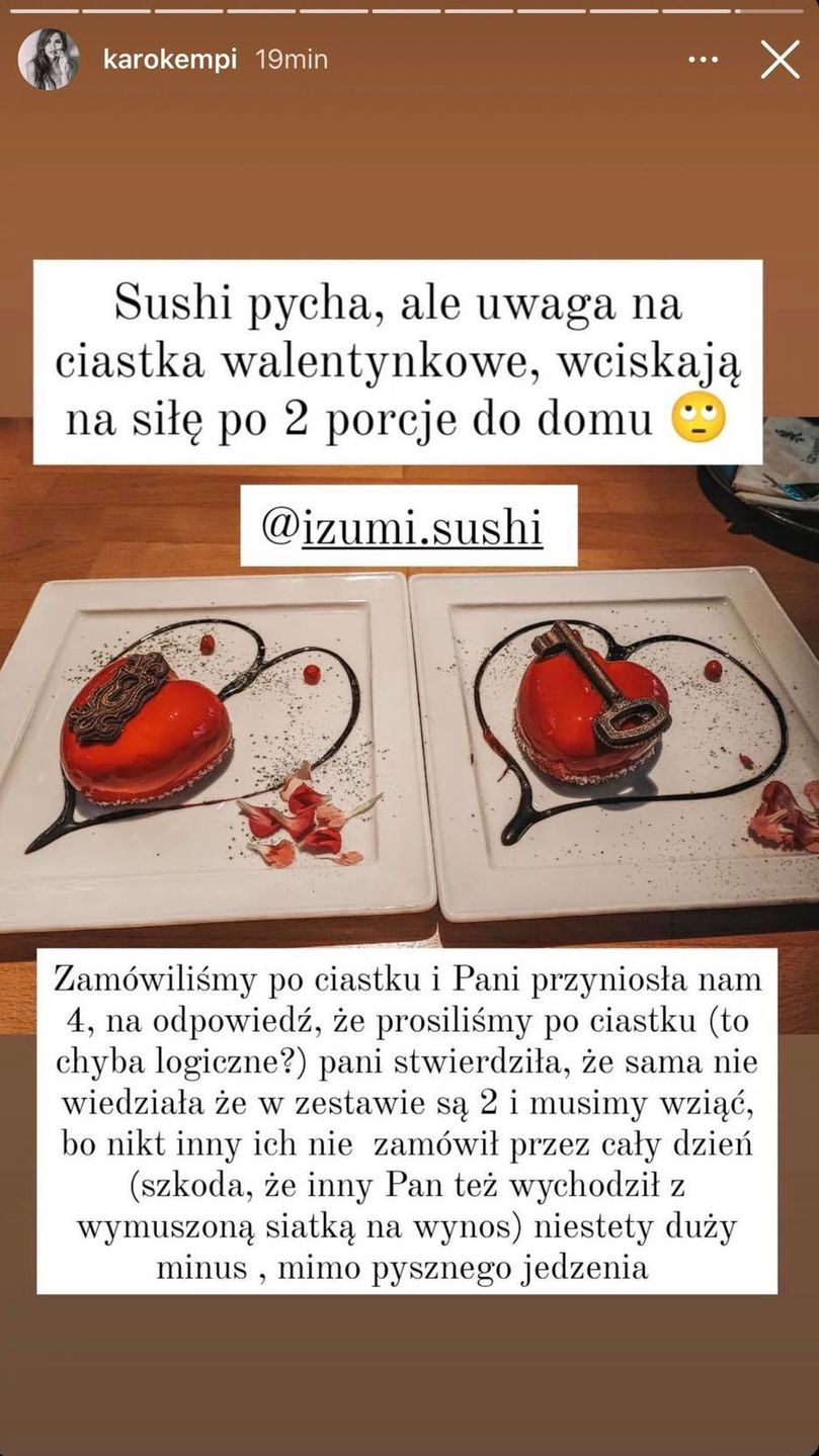 Krzysztof Skiba świętuje walentynki z młodszą o 26 lat ukochaną nad talerzem sushi