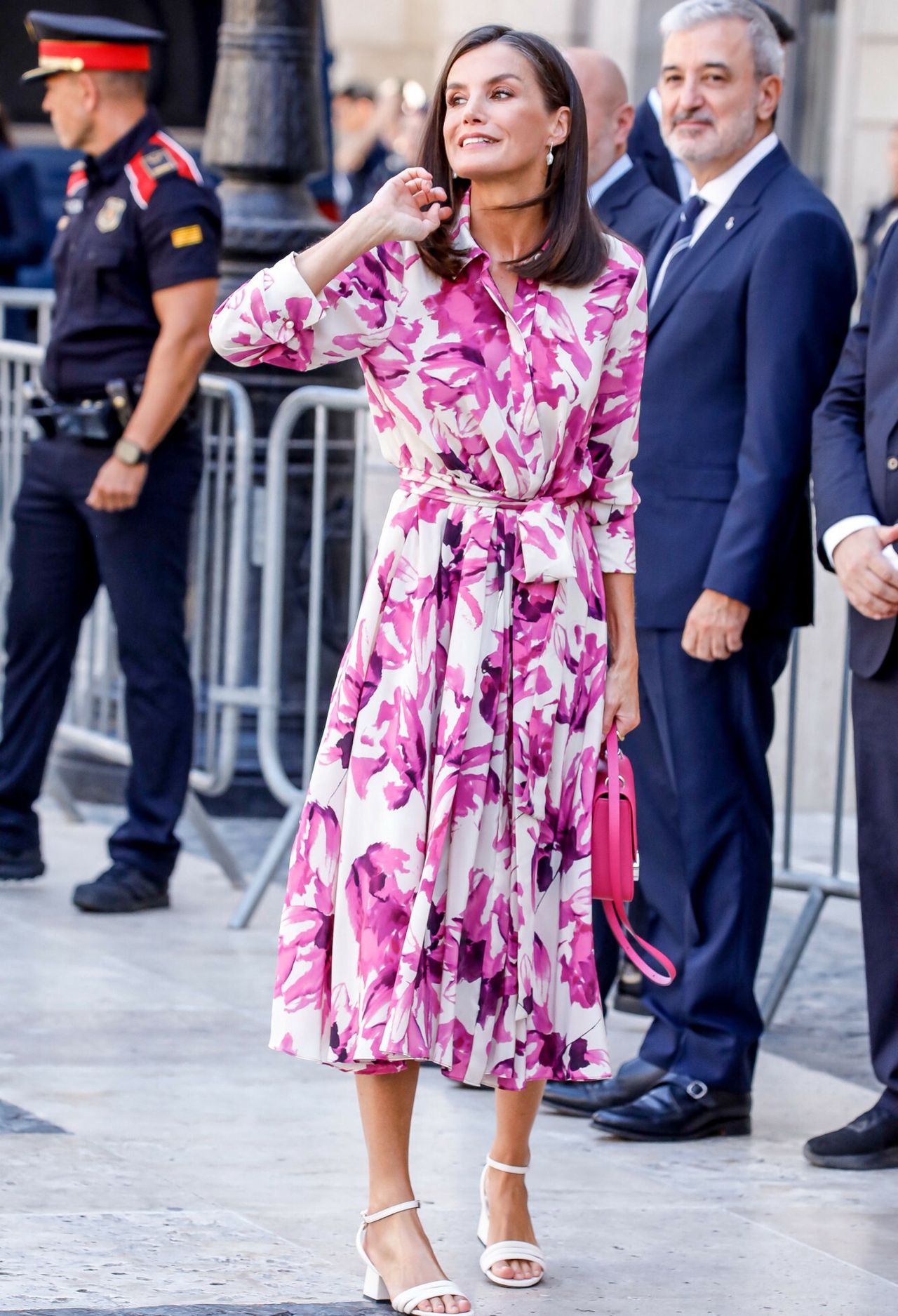 Queen Letizia in a floral dress