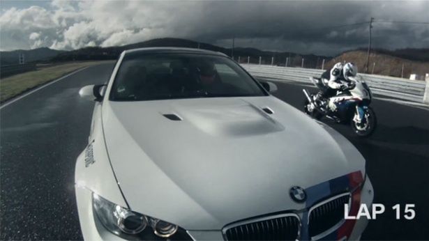 Bratobójczy wyścig - BMW M3 vs BMW S 1000 RR [wideo]