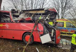 Autobus szkolny uderzył w drzewo. Poważny wypadek pod Szamotułami