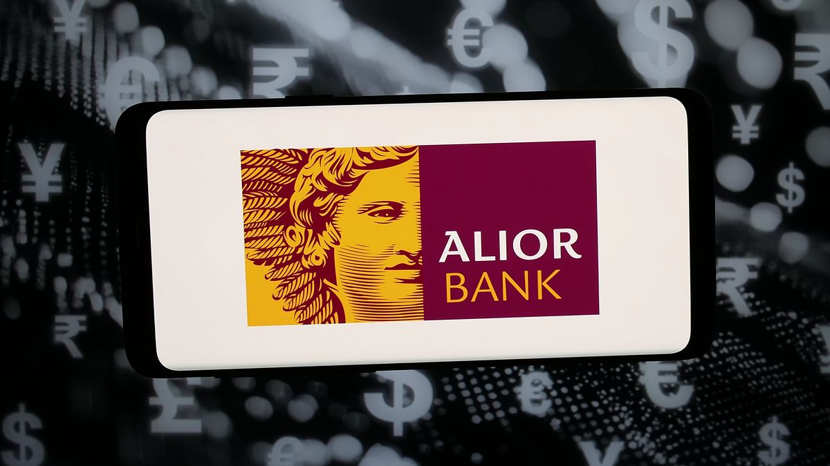 GERMANY - 2026/06/22: In this photo illustration, the logo of Polish financial company Alior Bank S.A. is displayed on a smartphone in front of an abstract background on a computer screen. (Photo Illustration by Timon Schneider/SOPA Images/LightRocket via Getty Images)