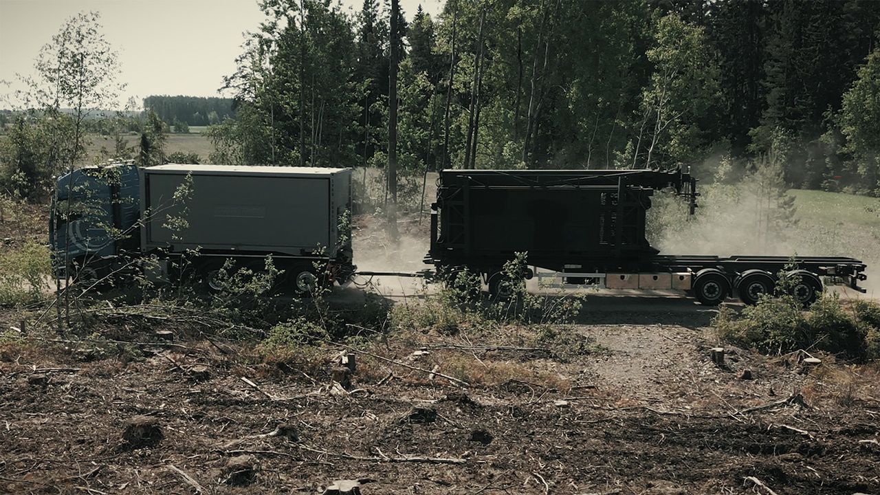 Cały zestaw może być transportowany jedną ciężarówką z przyczepą