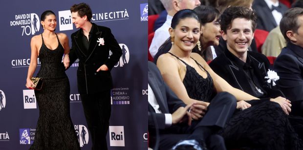 Kylie Jenner i Timothee Chalamet DEBIUTUJĄ na ściance. Aktor zabrał wydekoltowaną ukochaną na galę do Rzymu