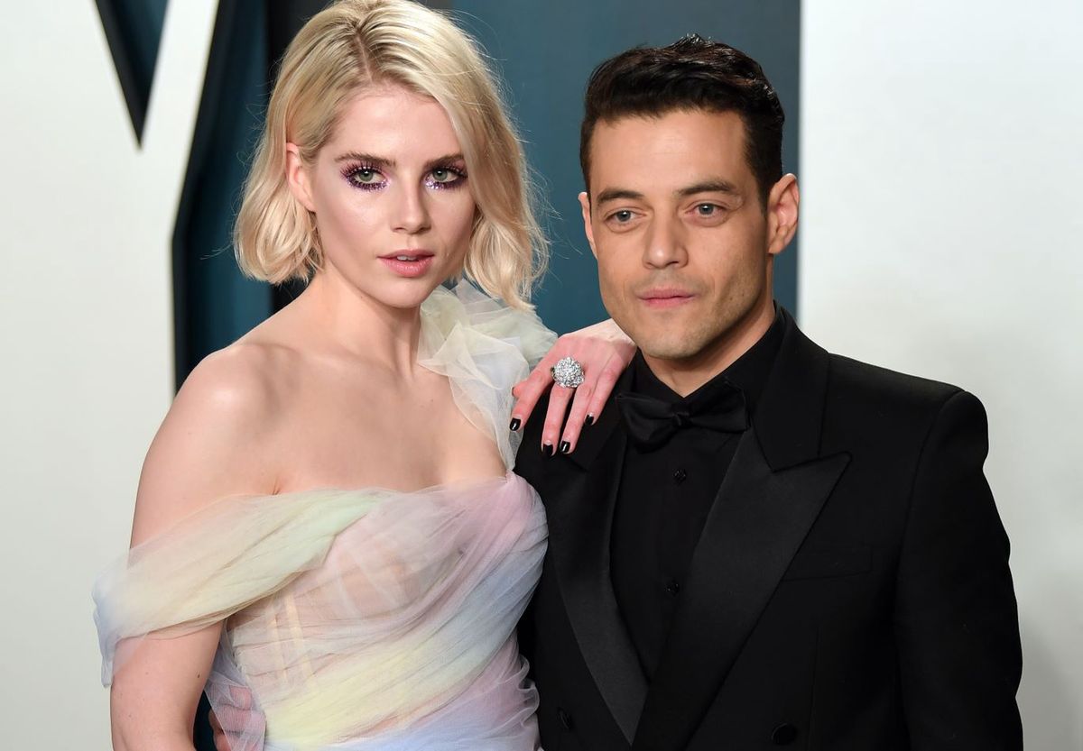 Lucy Boynton i Rami Malek na imprezie oscarowej w 2020 r.