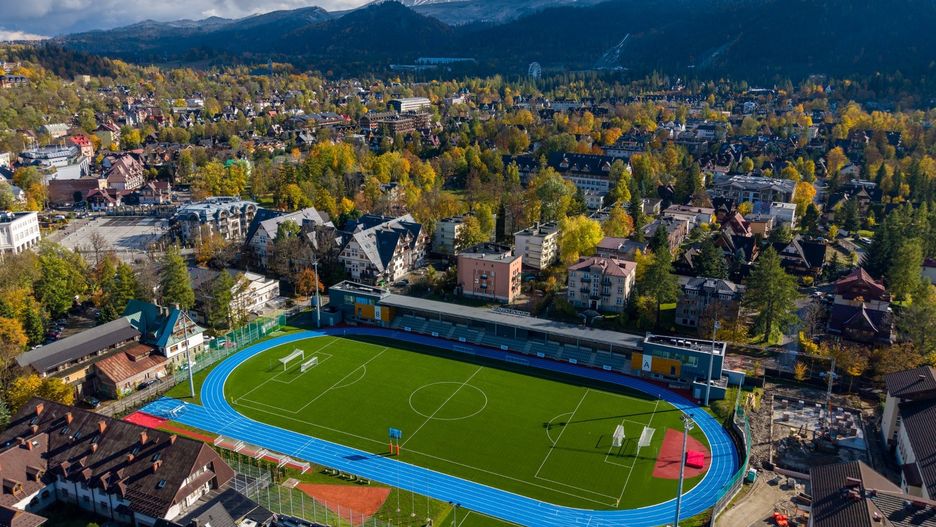 18.10.2025 ZAKOPANE STADION MIEJSKI DRON PANORAMA MIASTA TATRY GORY SPORT STADION SPORTOWY UL WLADYSLAWA ORKANA 10 FOT. SZYMON KORTA / POLSKA PRESS