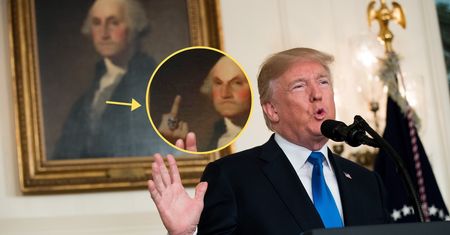 Przerobił znane obrazy. Tak, żeby wyśmiać zachowanie Trumpa