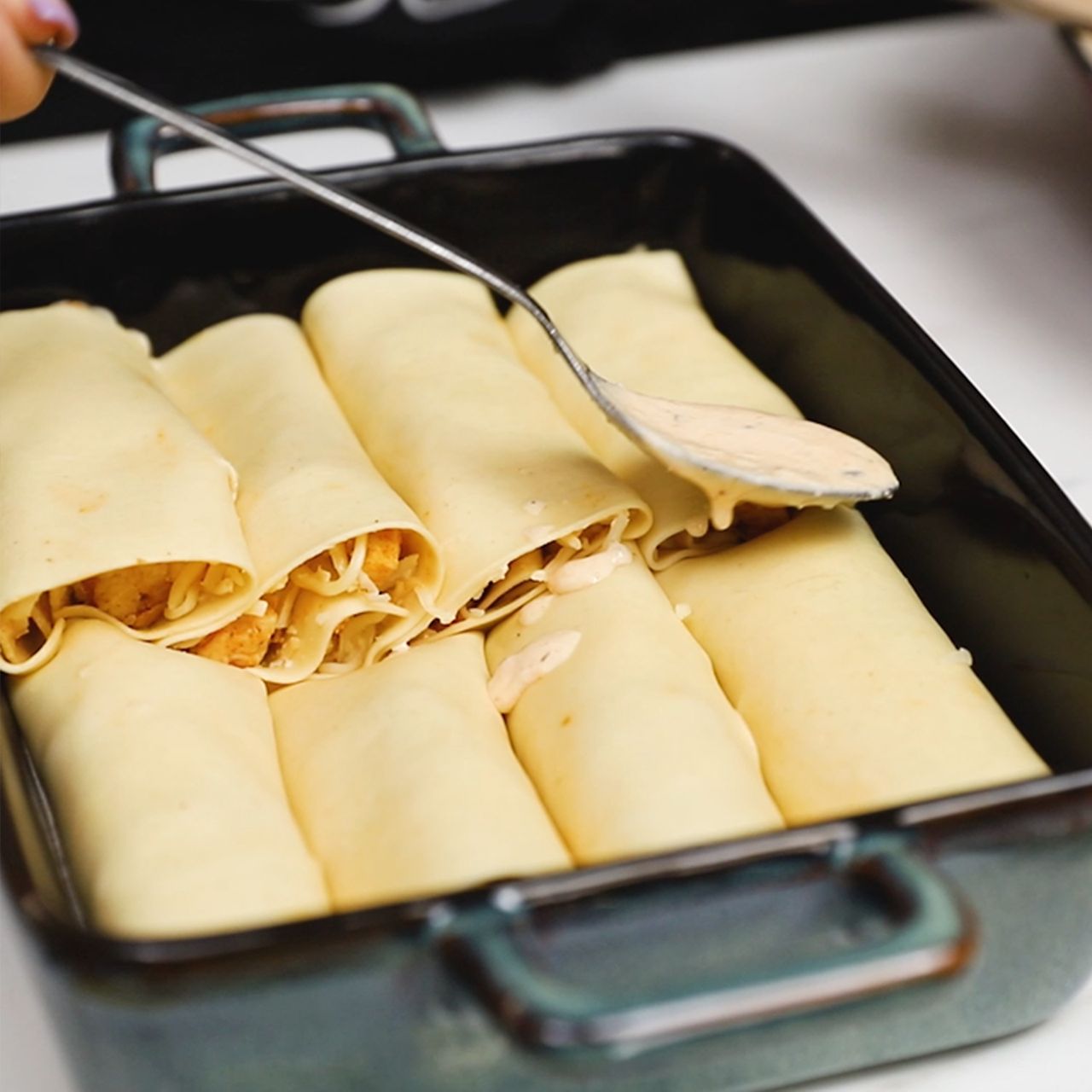 Chicken Stuffed Pasta Rolls