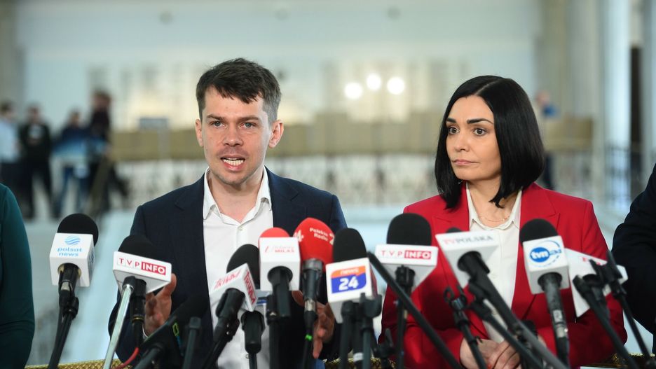 Konferencja Agrounii i Porozumienia
18.04.2023 Warszawa  Konferencja Agrounii i Porozumienia fot. Zbyszek Kaczmarek/REPORTER
n/z: Michal Kolodziejczak, Magdalena Sroka
Zbyszek Kaczmarek/REPORTER