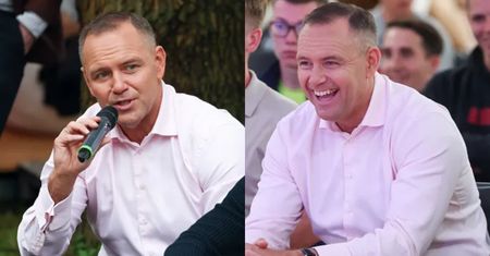 Karol Nawrocki w różowej koszuli w Juracie. Ekspertka ocenia: "Próba złagodzenia wizerunku"