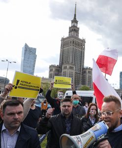 Protest przedsiębiorców w Warszawie. Paweł Tanajno wśród demonstrantów