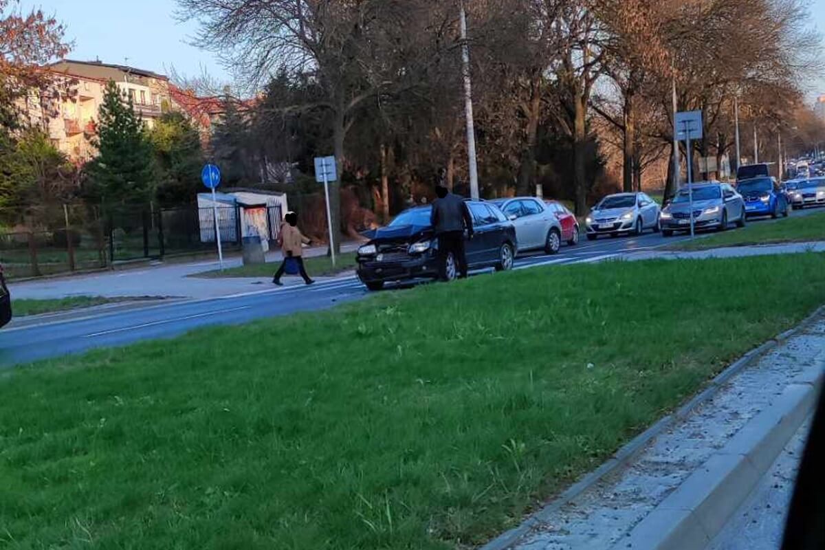 Zderzenie pojazdów przed przejściem dla pieszych na al. Andersa