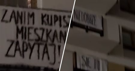 Akcja na warszawskim osiedlu. Ostrzegają przed zakupem mieszkania