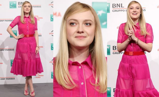 Dakota Fanning w różu na festiwalu w Rzymie