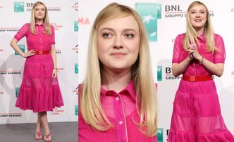 Dakota Fanning w różu na festiwalu w Rzymie