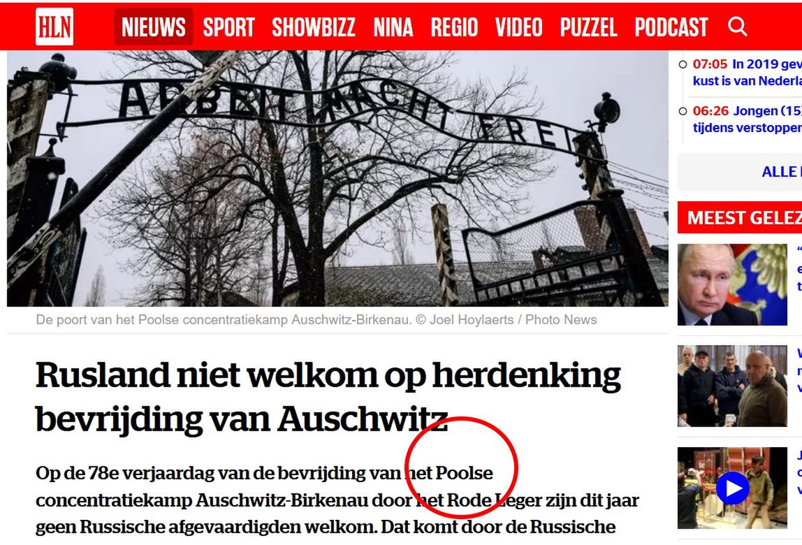 Belgijska gazeta użyła sformułowania "polski obóz koncentracyjny"