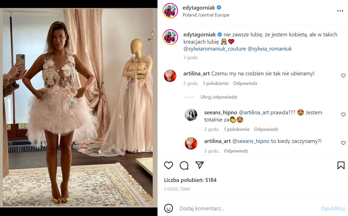 Screen z Instagrama Edyty Górniak